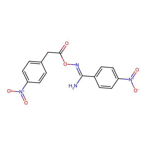 4-nitro-N'-{[(4-nitrophenyl)acetyl]oxy}benzenecarboximidamide structure
