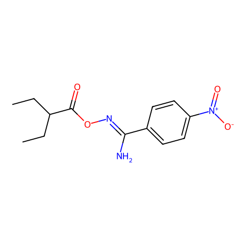 N'-[(2-ethylbutanoyl)oxy]-4-nitrobenzenecarboximidamide structure