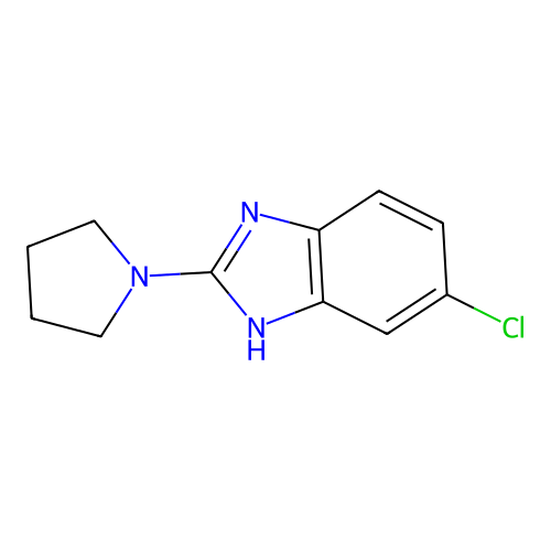 5-chloro-2-(1-pyrrolidinyl)-1H-benzimidazole structure