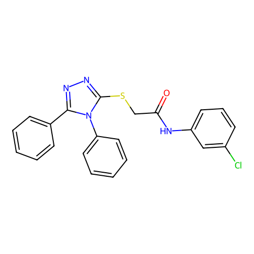 N-(3-chlorophenyl)-2-[(4,5-diphenyl-4H-1,2,4-triazol-3-yl)sulfanyl]acetamide structure