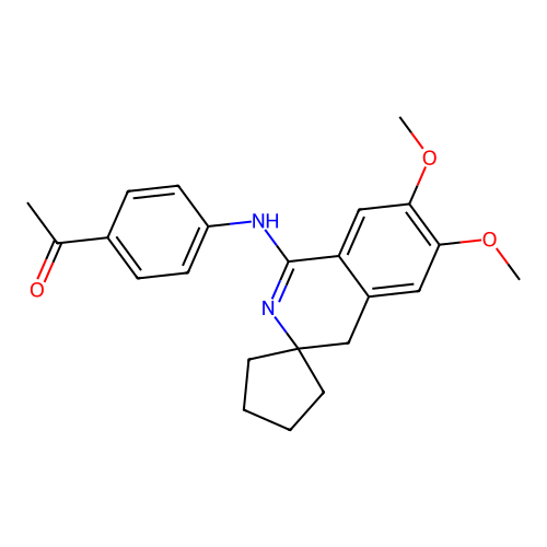 1-[4-[(6,7-dimethoxyspiro[4H-isoquinoline-3,1'-cyclopentane]-1-yl)amino]phenyl]ethanone structure