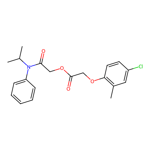 2-Oxo-2-[phenyl(propan-2-yl)amino]ethyl (4-chloro-2-methylphenoxy)acetate structure