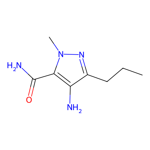 4-Amino-1-methyl-3-propyl-1H-pyrazole-5-carboxamide structure