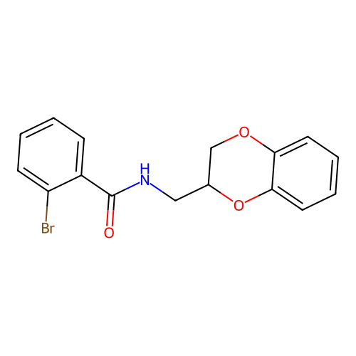 2-bromo-N-(2,3-dihydro-1,4-benzodioxin-2-ylmethyl)benzamide structure