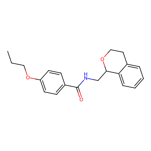 N-(3,4-dihydro-1H-isochromen-1-ylmethyl)-4-propoxybenzamide structure