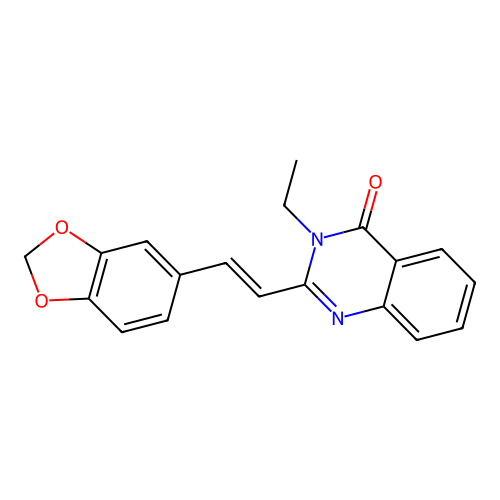(E)-2-(2-(benzo[d][1,3]dioxol-5-yl)vinyl)-3-ethylquinazolin-4(3H)-one structure