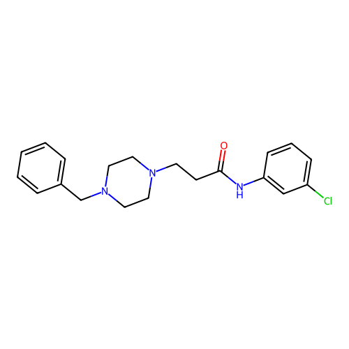 3-(4-benzylpiperazin-1-yl)-N-(3-chlorophenyl)propanamide structure
