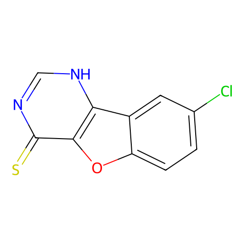 8-chloro[1]benzofuro[3,2-d]pyrimidine-4(3H)-thione structure
