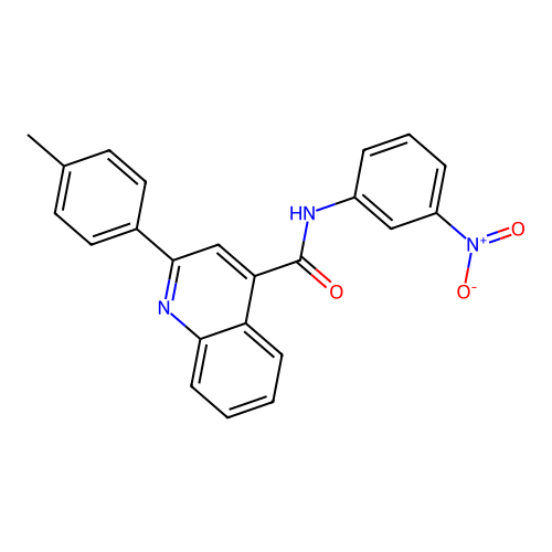 2-(4-methylphenyl)-N-(3-nitrophenyl)quinoline-4-carboxamide structure