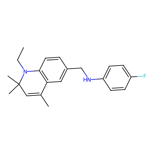 N-((1-ethyl-2,2,4-trimethyl-1,2-dihydroquinolin-6-yl)methyl)-4-fluoroaniline structure