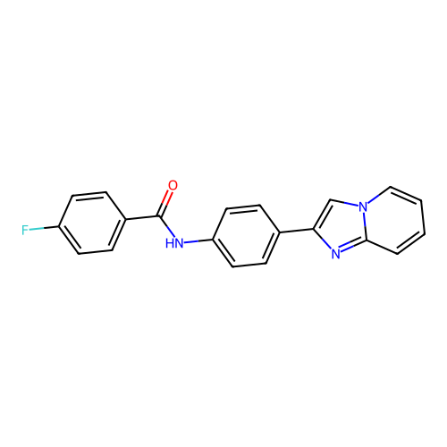 4-fluoro-N-(4-imidazo[1,2-a]pyridin-2-ylphenyl)benzamide structure