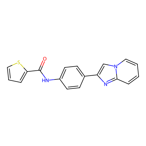 N-(4-imidazo[1,2-a]pyridin-2-ylphenyl)thiophene-2-carboxamide structure