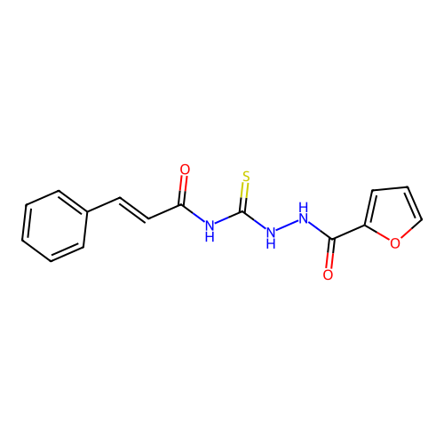 N-[N'-(Furan-2-carbonyl)-hydrazinocarbothioyl]-3-phenyl-acrylamide structure