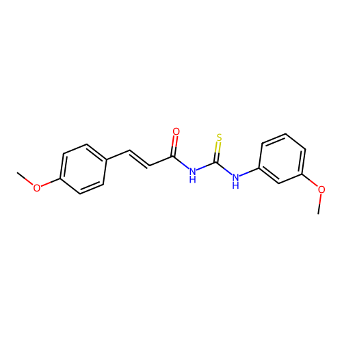 (2E)-3-(4-methoxyphenyl)-N-[(3-methoxyphenyl)carbamothioyl]prop-2-enamide structure