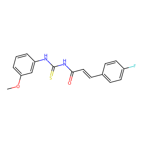1-[3-(4-Fluoro-phenyl)-acryloyl]-3-(3-methoxy-phenyl)-thiourea structure