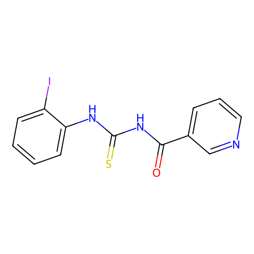N-[(2-iodophenyl)carbamothioyl]pyridine-3-carboxamide structure
