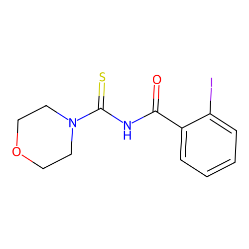 2-iodo-N-(morpholin-4-ylcarbonothioyl)benzamide structure