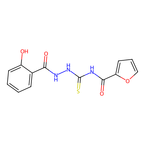 N-[[(2-hydroxybenzoyl)amino]carbamothioyl]furan-2-carboxamide structure