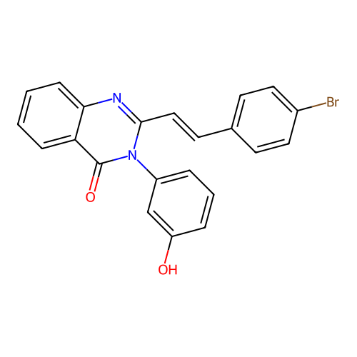 2-[(E)-2-(4-bromophenyl)ethenyl]-3-(3-hydroxyphenyl)quinazolin-4-one structure