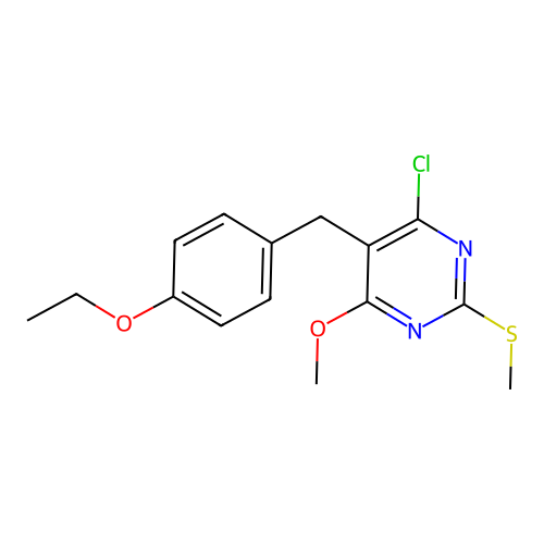 4-Chloro-5-(4-ethoxy-benzyl)-6-methoxy-2-methylsulfanyl-pyrimidine structure
