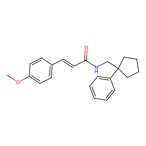 (2E)-3-(4-methoxyphenyl)-N-[(1-phenylcyclopentyl)methyl]prop-2-enamide structure