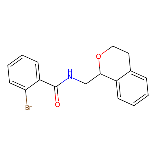 2-bromo-N-(3,4-dihydro-1H-isochromen-1-ylmethyl)benzamide structure