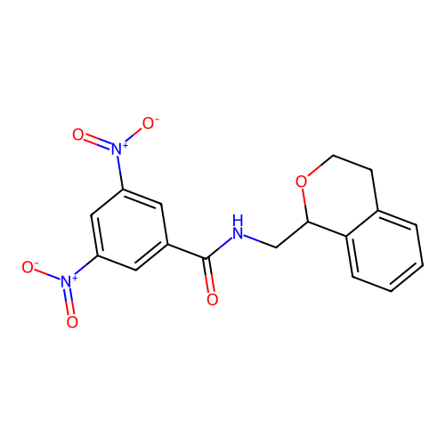 N-(3,4-dihydro-1H-isochromen-1-ylmethyl)-3,5-dinitrobenzamide structure