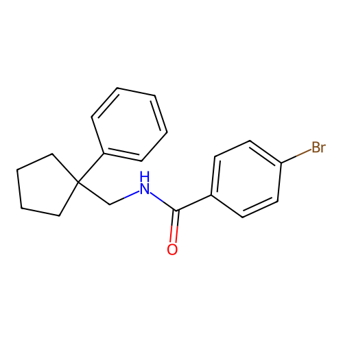 4-bromo-N-[(1-phenylcyclopentyl)methyl]benzamide structure