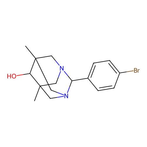 2-(4-Bromophenyl)-5,7-dimethyl-1,3-diazatricyclo[3.3.1.1~3,7~]decan-6-ol structure