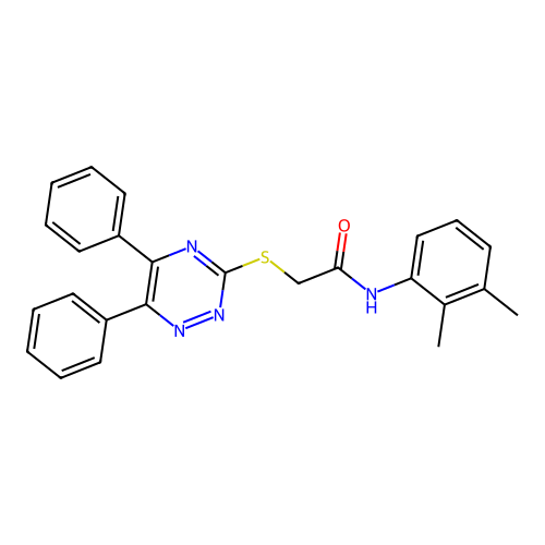 N-(2,3-Dimethylphenyl)-2-((5,6-diphenyl-1,2,4-triazin-3-YL)thio)acetamide structure