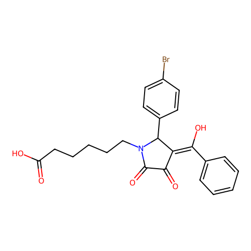 6-(3-benzoyl-2-(4-bromophenyl)-4-hydroxy-5-oxo-2,5-dihydro-1H-pyrrol-1-yl)hexanoic acid structure