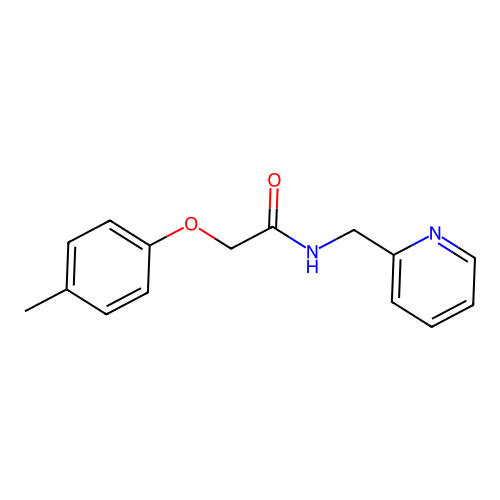 2-(4-methylphenoxy)-N-(pyridin-2-ylmethyl)acetamide structure