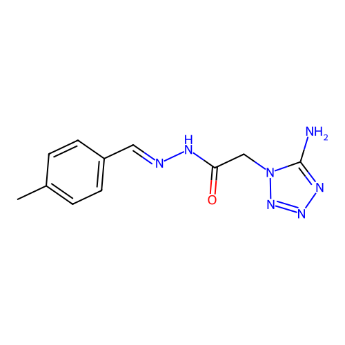 2-(5-amino-1H-tetrazol-1-yl)-N'-[(E)-(4-methylphenyl)methylidene]acetohydrazide structure