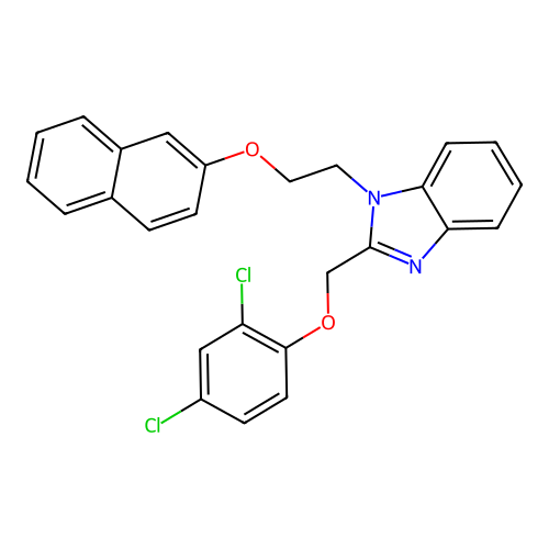 2,4-Dichloro-1-{[1-(2-(2-naphthyloxy)ethyl)benzimidazol-2-yl]methoxy}benzene structure