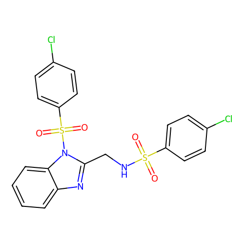 4-chloro-N-({1-[(4-chlorophenyl)sulfonyl]-1H-benzimidazol-2-yl}methyl)benzenesulfonamide structure