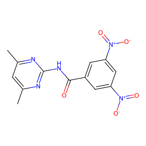 N-(4,6-dimethylpyrimidin-2-yl)-3,5-dinitrobenzamide structure