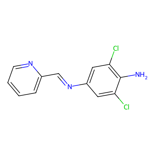 2,6-dichloro-N~4~-[(E)-pyridin-2-ylmethylidene]benzene-1,4-diamine structure
