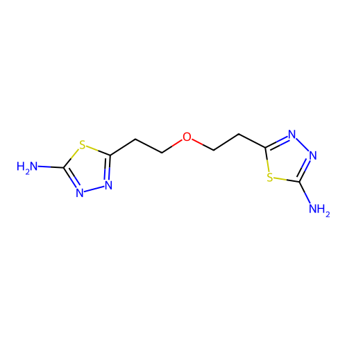 5,5'-(Oxydiethane-2,1-diyl)bis(1,3,4-thiadiazol-2-amine) structure