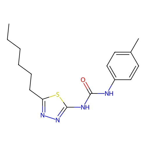 1-(5-Hexyl-1,3,4-thiadiazol-2-yl)-3-(4-methylphenyl)urea structure