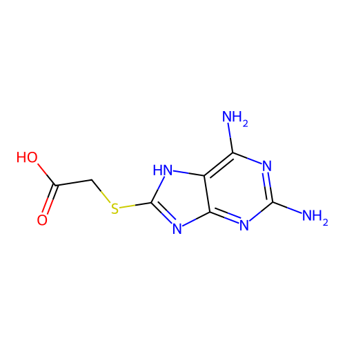 2-(2,6-Diaminopurin-8-ylthio)acetic acid structure