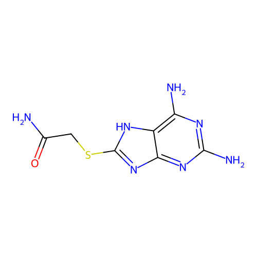 2-[(2,6-diamino-7H-purin-8-yl)sulfanyl]acetamide structure