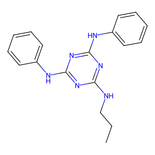 N~2~,N~4~-diphenyl-N~6~-propyl-1,3,5-triazine-2,4,6-triamine structure