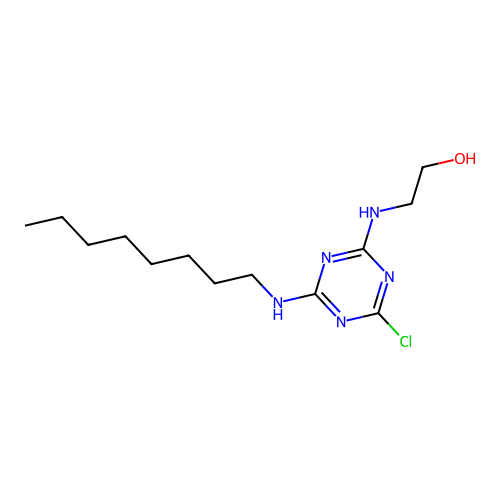 2-((4-Chloro-6-(octylamino)-1,3,5-triazin-2-yl)amino)ethanol structure