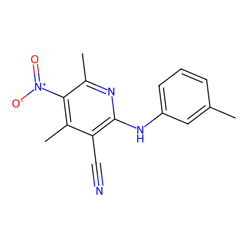 5-Nitro-4,6-dimethyl-2-(3-toluidino)nicotinonitrile structure