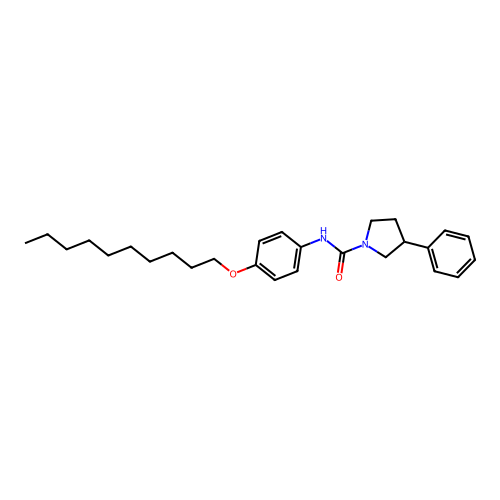 N-[4-(decyloxy)phenyl]-3-phenylpyrrolidine-1-carboxamide structure