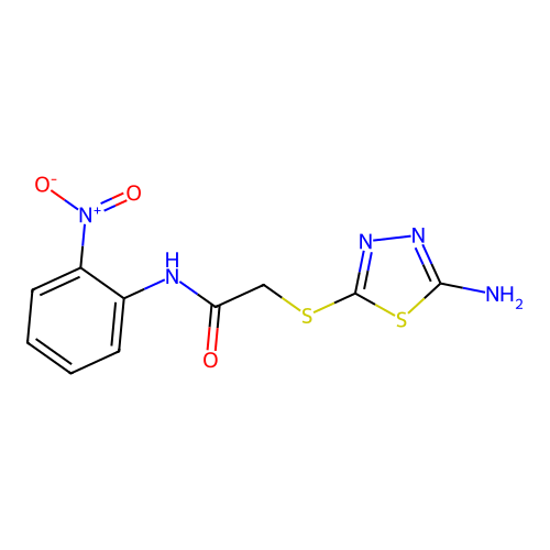 2-[(5-amino-1,3,4-thiadiazol-2-yl)sulfanyl]-N-(2-nitrophenyl)acetamide structure