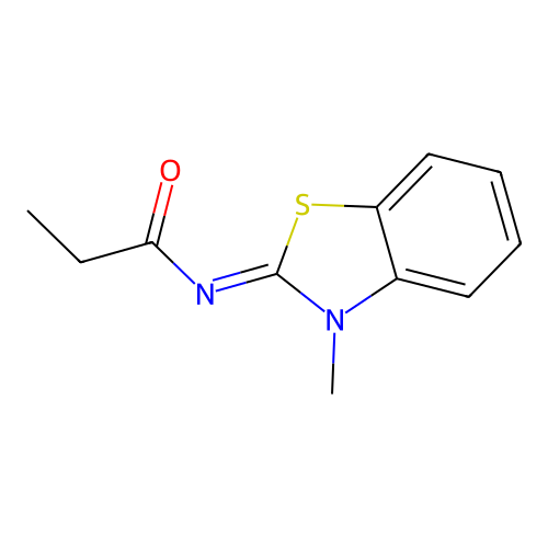 N-(3-methyl-1,3-benzothiazol-2-ylidene)propanamide structure