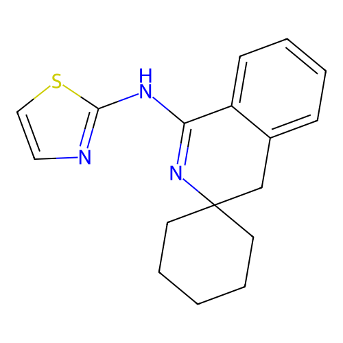 N-(4'H-spiro[cyclohexane-1,3'-isoquinolin]-1'-yl)thiazol-2-amine structure