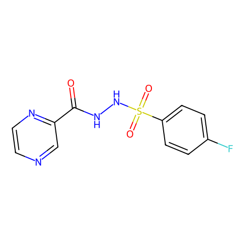 N'-[(4-fluorophenyl)sulfonyl]pyrazine-2-carbohydrazide structure