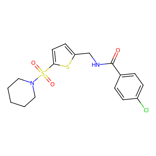 4-Chloro-N-{[5-(piperidine-1-sulfonyl)thiophen-2-YL]methyl}benzamide structure